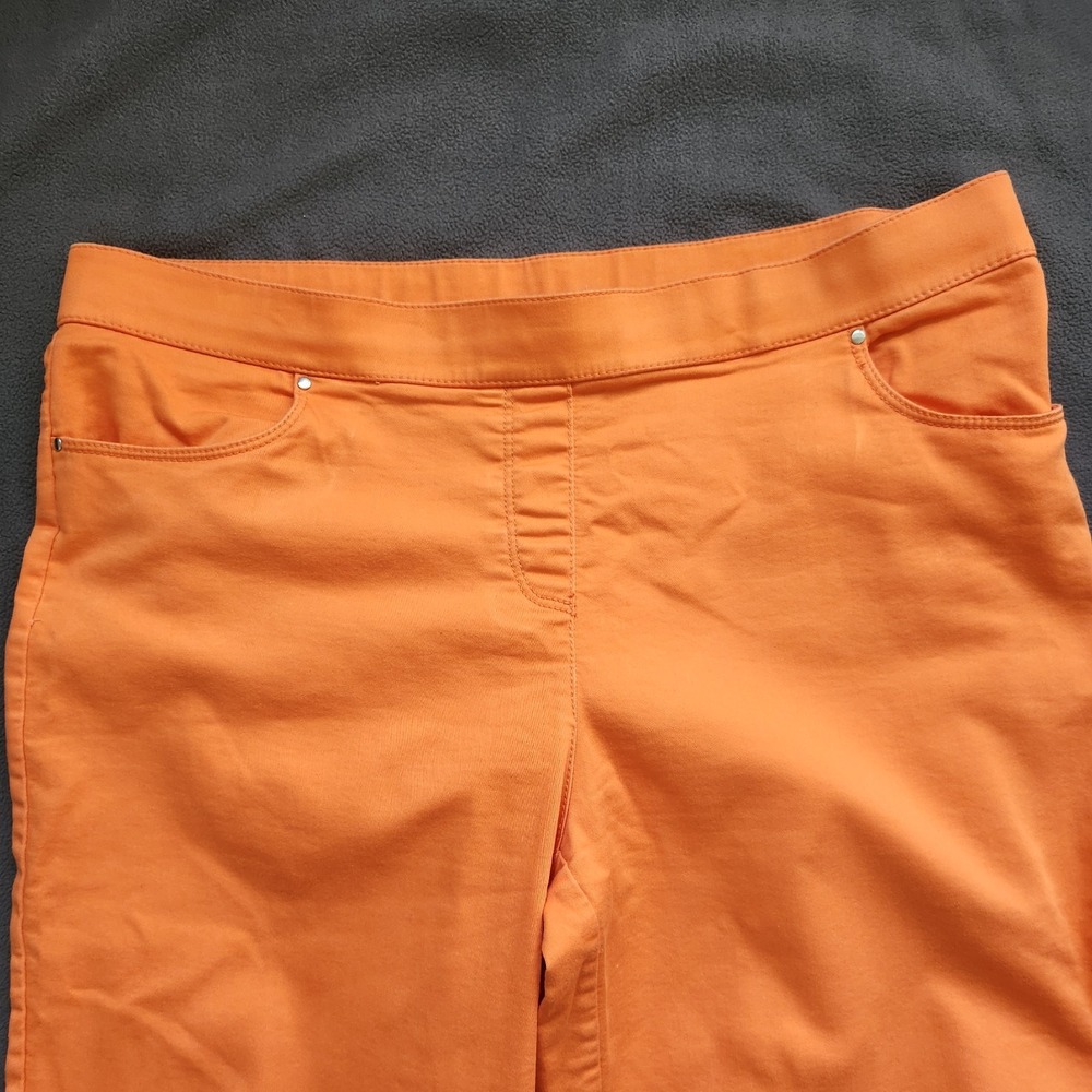 Coral Bay Capri Pants Tangerine 18 Elastic Waist Back Flap Pockets Zip Weekends
